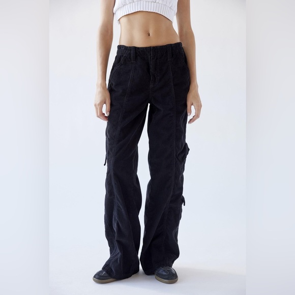BDG Urban Outfitters Black Y2K Cargo Low Rise Utility Styling Relaxed Fit Pants - Picture 1 of 5